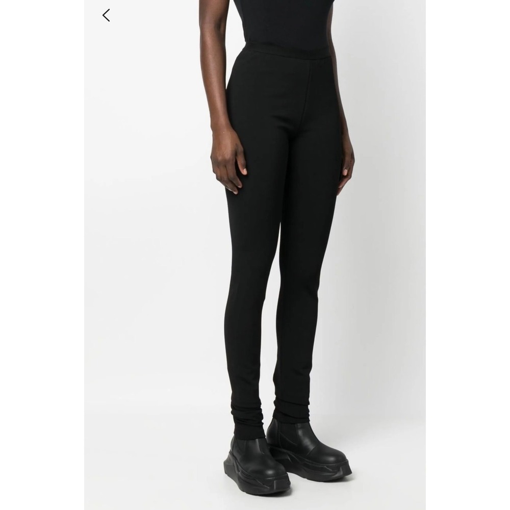 Rick Owens Black Virgin Wool High Waisted Leggings RP02E4689-M XS